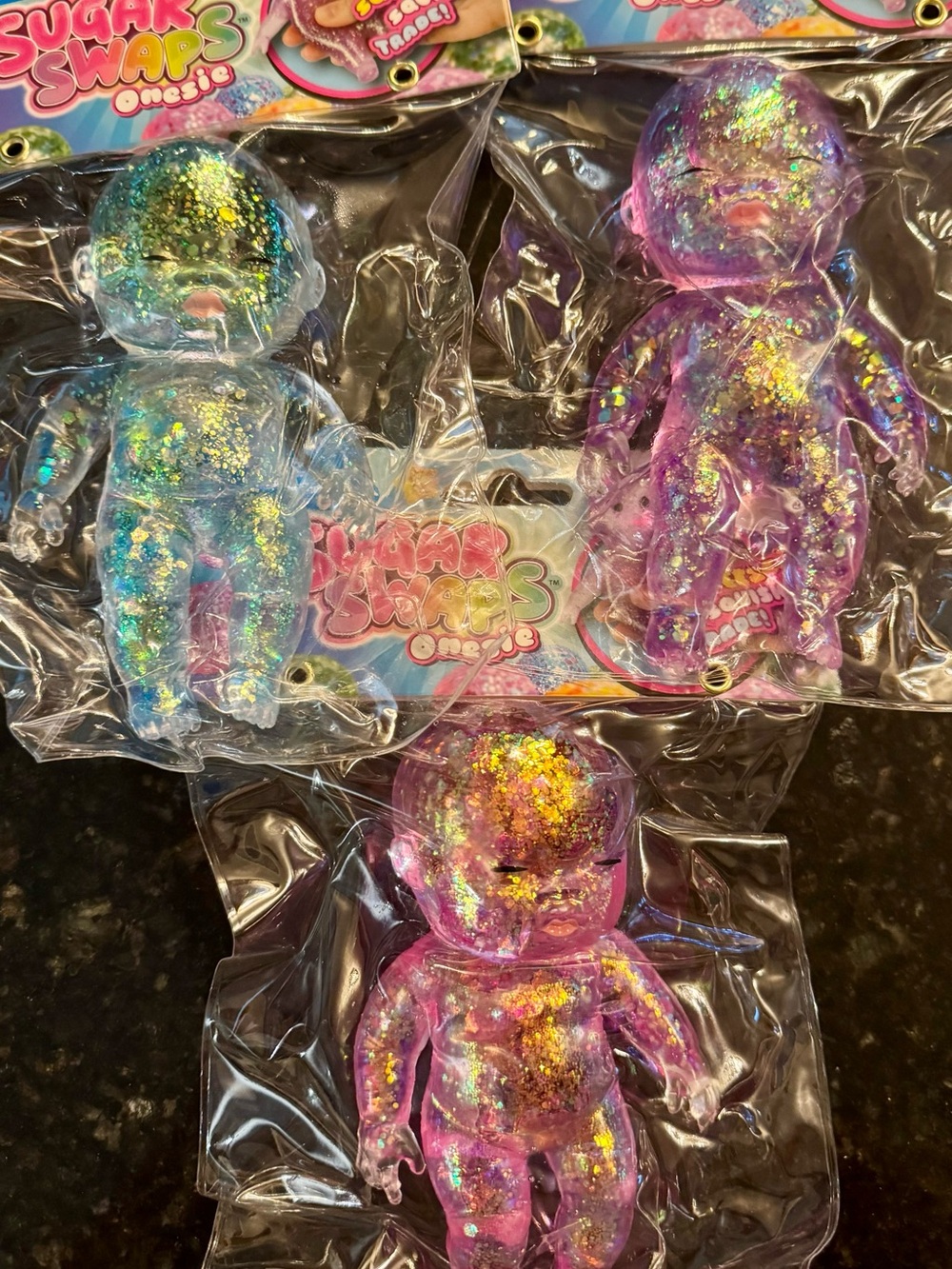 Sugar Swaps Iridescent Glitter Baby Doll - Blue, Purple & Pink Available